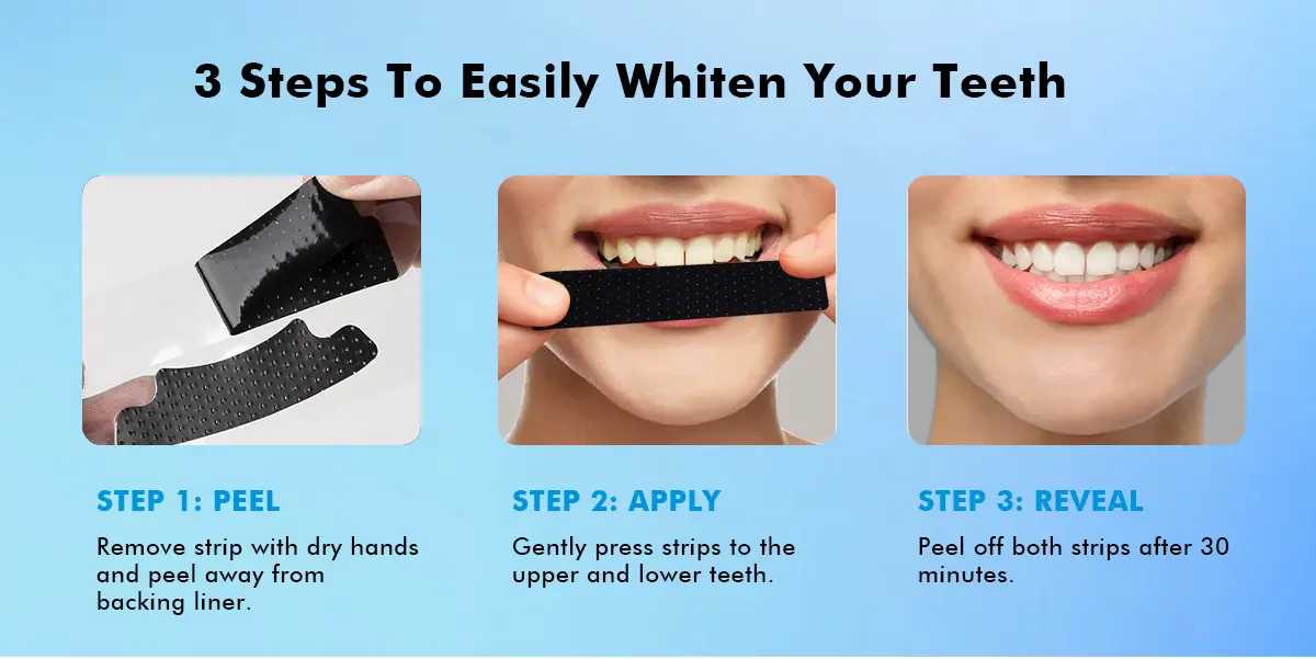 PAP+ charcoal dry teeth whitening strips 006hqt