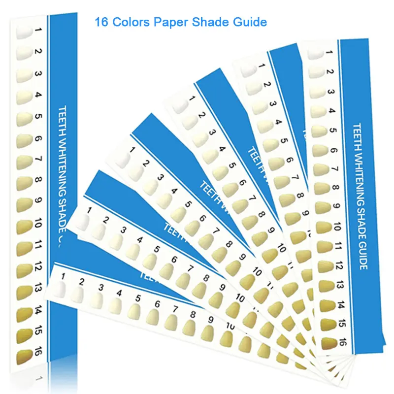 16 Colors Paper Teeth Shade Guide Tee...