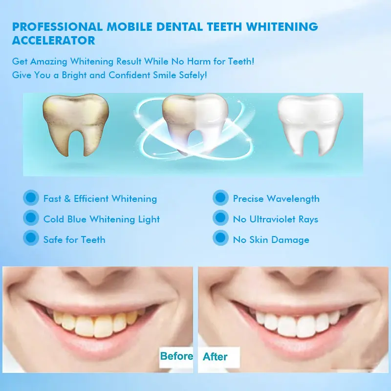 Professional Portable Dental LED Teeth Whitening Lamp Wheel Base Model For Clinic Salon Use